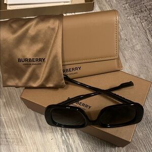 Burberry Black Sunglasses with Tan Case